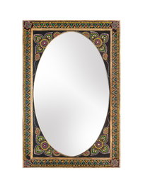 GINER Y COLOMER Miroir en bois de manguier multicolore 90x60cm